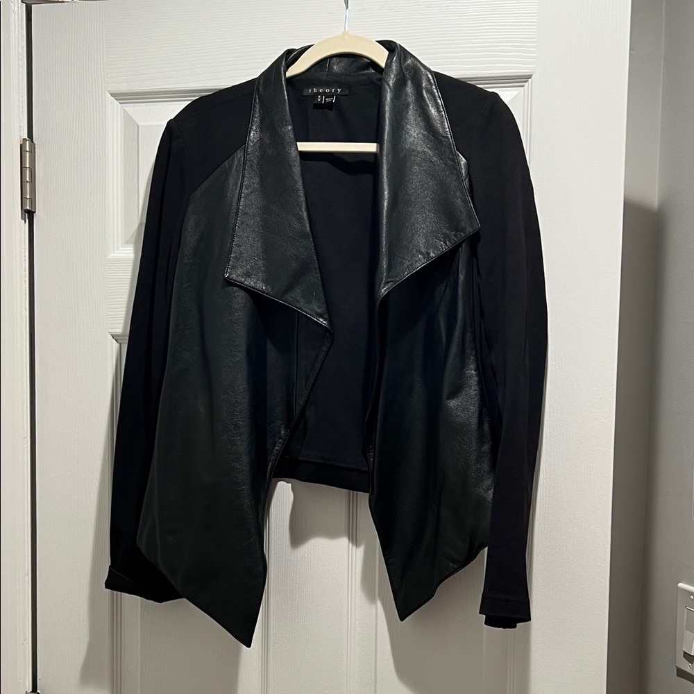 Theory Black Leather Jacket